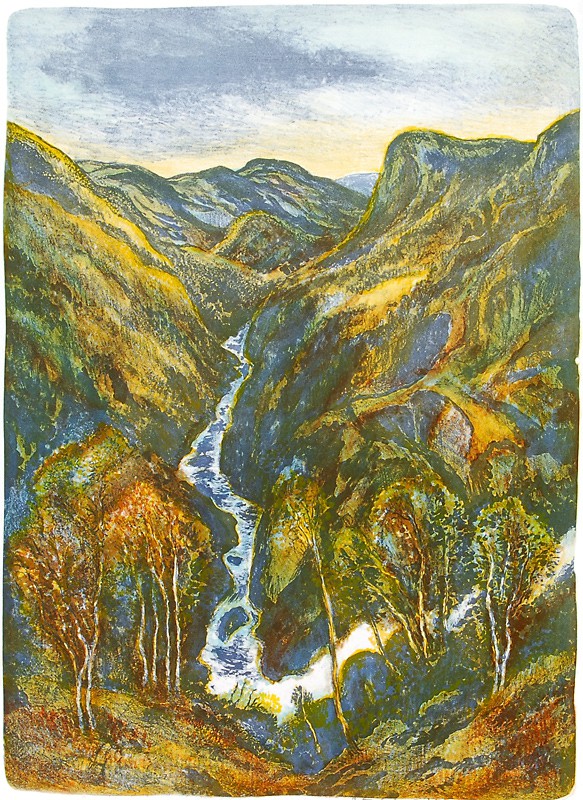 Sarvsjuvet, fossen, plassen Krone. Haustkveld Bykle Setesdal (1991) — Reidar Fritzvold