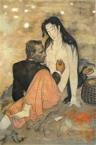 Med Abalonedykker, etter Kitagawa Utamaro (2004) — Svein Bolling