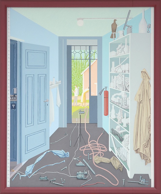 Dørgløtt med to figurer i sommerlyset, II (2005) — Leonard Rickhard