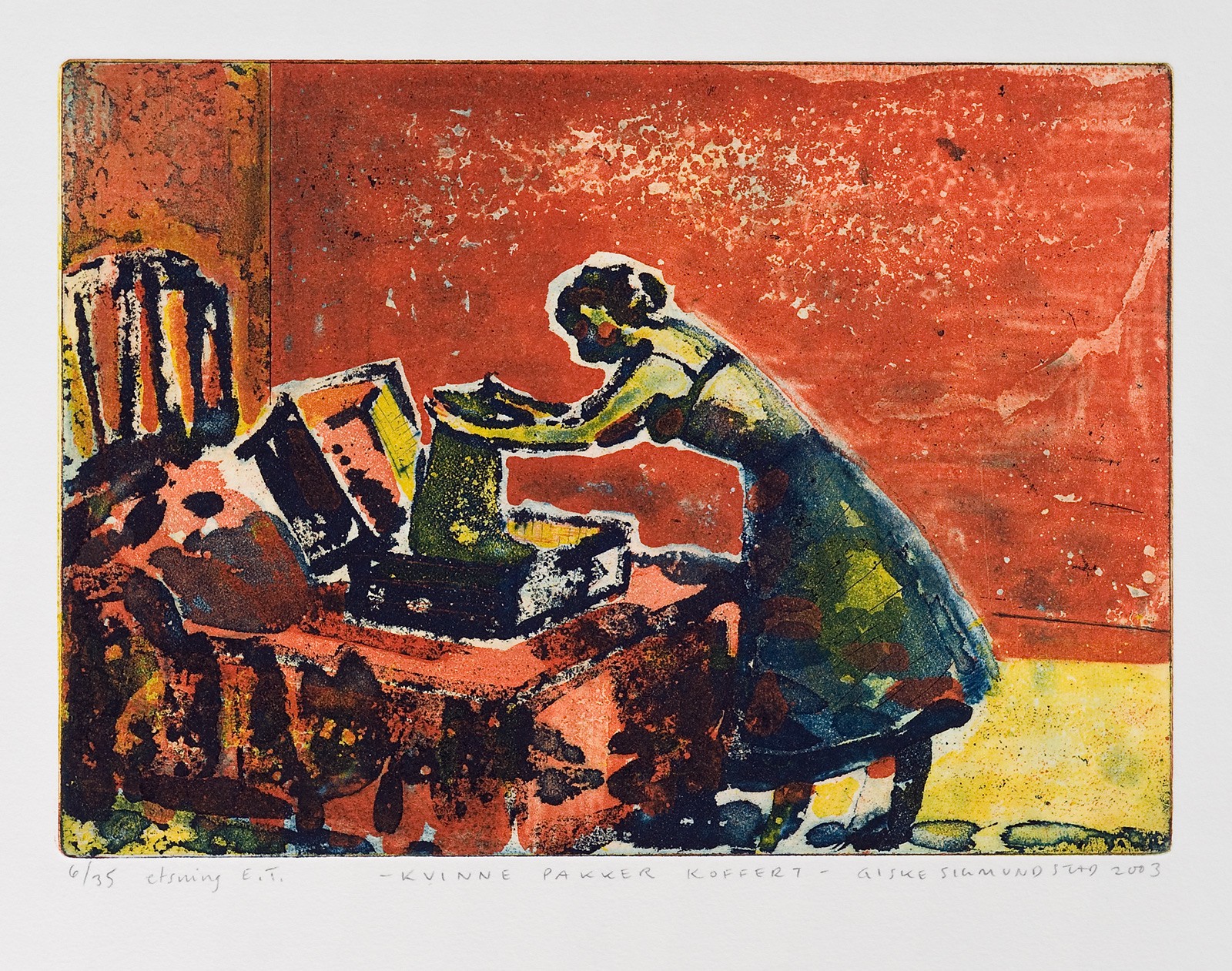 Kvinne pakker koffert (2006) — Giske Sigmundstad